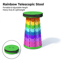 Tabouret de rangement pliable et réglable coloré avec poignée, idéal pour le camping, la pêche, les voyages, la maison et le jardin