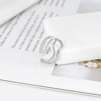 Bague ouverte asymétrique double couche en cuivre plaqué or 18 carats, style niche, empilable, tendance, pour femme - Meilleure vente