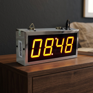ATC-HHMM-S-I Horloge murale numérique moderne en plastique Affichage LED Haute précision Chronométrage Alimenté par piles Garantie de 2 ans ATPRO - Product Image 3
