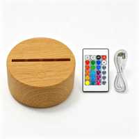 Base de Veilleuse 3D en Gros avec Télécommande Tactile, Base Arc-en-ciel DIY en Acrylique Créative, Base de Recharge USB