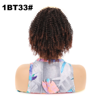 Queue de cheval afro courte et bouclée populaire avec cordon de serrage, en fibre haute température de qualité supérieure, type afro bouclé moelleux et rebondissant
