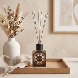 Aikun 250ml Black Box Any Scent Long Lasting Square Glass Metal Nickel Logo Reed <b>Diffuser</b> Gift Set For Niche Brands Hotel - Product Image 2