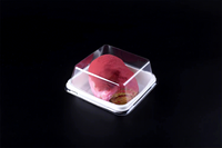 Boîte à pâtisserie avec fond en papier anti-graisse durable et élégant, couvercle transparent imprimé, pour l'emballage des gâteaux