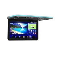 Moniteur de plafond de voiture Android 14 de 13,3 pouces de qualité supérieure, lecteur vidéo 4K, écran IPS, lecteur multimédia rabattable, prise en charge de l'entrée HDMI