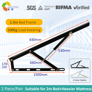 Giường sofa có thể gập lại nặng 150cm với lò xo khí hỗ trợ đòn bẩy sắt cơ chế nâng hộp lưu trữ ẩn thanh chống khí nén - Product Image 2