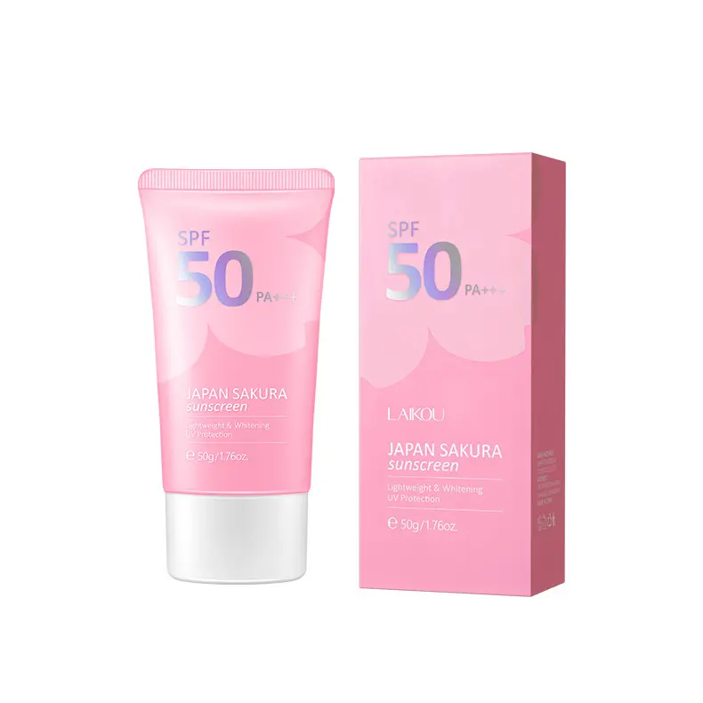 Wholesale Cherry Blossom Sunscreen 50g Moisturizing Cream SPF50 Hydrating Skin Care Japan Sakura Sunscreen