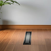 Grille d'aération de plafond en acier robuste 4x10 pouces avec plateau, design moderne encastré pour le contrôle du flux d'air de la climatisation domestique
