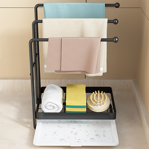 Égouttoir à vaisselle rétractable, étagère de cuisine, rangement d'évier rétractable éponge, trois penderies suspendues panier de vidange - Product Image 4