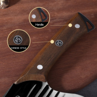 QXF Full Tang couteau de cuisine serbe fait à la main Chef couteau d'abattoir forgé manche en bois de santal couteau de boucher