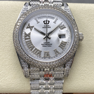 นาฬิกาอัตโนมัติมอยส์ซอไนต์สุดหรู | เครื่องทดสอบเพชรผ่านความคมชัด VVS ดีไซน์กันน้ำและเครื่องประดับที่เหมาะกับชายและหญิง - Product Image 2