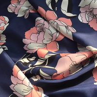 Tissu recyclé pour vêtements de nuit : Charmeuse imprimée, 100% polyester recyclé, satin de soie, chiffon imprimé, satiné