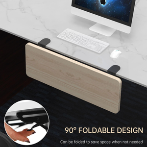 Plateau de bureau ergonomique pliable sans perçage avec tiroir à fixation par pince - Product Image 4