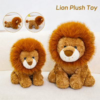 Peluche Lion Marron Doux en Gros, Jouet en Peluche Réaliste Kawaii, Poupée Personnalisée OEM ODM, Cadeau d'Anniversaire pour Enfants