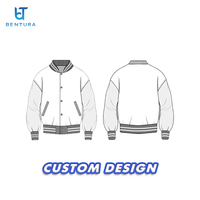 BENTURA Fabricant Designer Patchs brodés personnalisés avec logo Vestes universitaires Veste zippée de haute qualité pour hommes