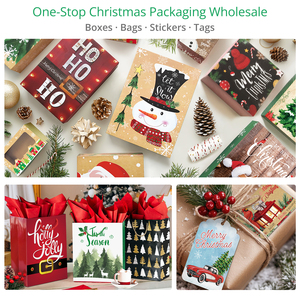 Boîte de papier de Noël en stock de qualité supérieure durable et personnalisable fabriquée avec une impression festive pour l'emballage de cadeaux mondiaux et la vente au détail - Product Image 5
