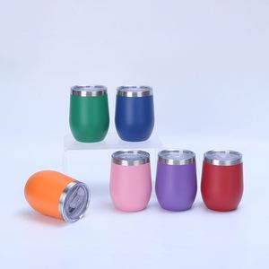 12oz Bullet-Shaped Egg <b>Cup</b> 304 Double-Layer Stainless Steel 6-12 Hours Thermal Insulation Portable Export Model Large Belly Red - Product Image 4
