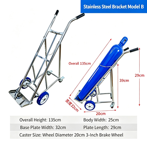 1. Chariot à roulettes robuste pour bouteilles de gaz avec base stable et chaîne de sécurité pour atelier de soudage en usine - Product Image 3