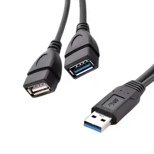 3.0 sürüm USB A erkek 2XA kadın veri ve şarj kablosu