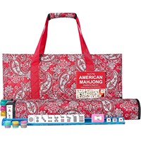 Pasokan Langsung Pabrik Tas Jinjing Mahjong Amerika Model Kacang Mete Modern Kapasitas Besar Portabel Kustom Bahan Poliester Tiga Bagian