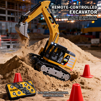 Nouvelle mini-pelle de chantier télécommandée 1/64 avec lumières et sons, voiture d'ingénieur RC, jouet pour enfants, modèle
