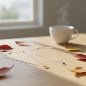 Collar con Colgante Angelina C, Oro, Plata, Acero Inoxidable, Pavé de Circonia Cúbica, Minimalista, para Uso Diario, Unisex, Regalo - Product Image 2