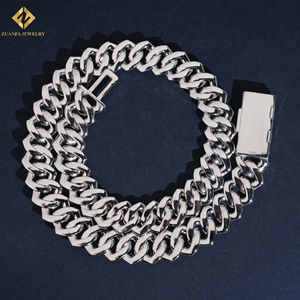 Elegant Daily 925 Sterling Silver Micro Set Moissanite Cuban Link Necklace VVS Moissanite Silver Fine Jewelry Gift Wholesale - Product Image 2