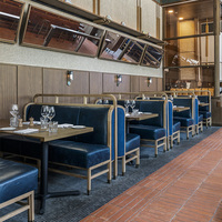 Canapé de restaurant en forme de U en bois avec revêtement en PU, prix usine Foshan, pour bar et restauration