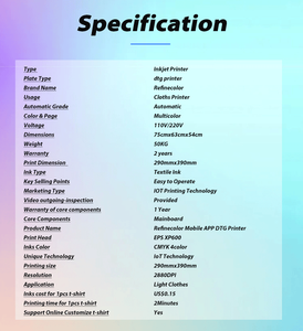 Impresora de Camisetas DTG Económica Refinecolor, Tamaño A3, Multicolor, Máquina de Impresión Directa a Prenda, Máquina de Impresión DTG para Camisetas - Product Image 3