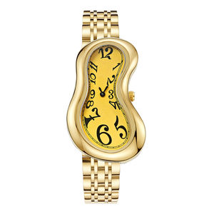 Nouveau Designer Vintage Montre-Bracelet Or Fusion Crash <span class=keywords><strong>De</strong></span> Luxe <span class=keywords><strong>Dali</strong></span> Paris Forme Irrégulière Étanche En Alliage D'or Montre pour Les Femmes - Product Image 4