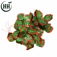 Fourniture directe d'usine Tenture murale intérieure décoration de chambre feuilles en plastique traînant de l'argent plantes d'herbe vignes artificielles