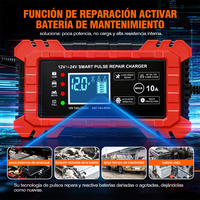 Chargeur de batterie de voiture intelligent 12V 10A à charge rapide avec protection contre l'inversion de polarité pour 12V 24V portable
