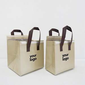 Sac isotherme de pique-nique classique et tendance de haute qualité en tissu non tissé avec doublure en aluminium, avec logo personnalisé - Product Image 5