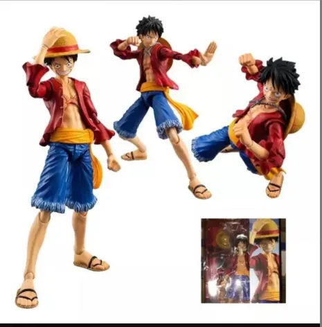 1 Piece Anime Movable Luffy Mão Mudança Cabeça Mudança Mão Boneca Modelo Decoração Ornamento ação figura brinquedos