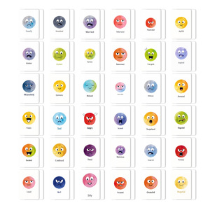 Cartes d'apprentissage socio-émotionnelles pour enfants, design aquarelle, très vendues, reconnaissance des sentiments des tout-petits, cartes flash d'émotions - Product Image 2