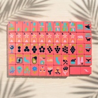Mahjong Americano de Lujo Personalizado con Temática de California, 160 Fichas, Diseño de Estrella de Hollywood, Aguacate y Joker, Regalo de Boutique