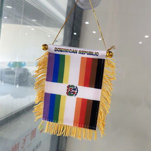 بالجملة مخصص بوليستر مصاصة تسامي معلقة العلم الوطني مع شرابة نافذة راية زينة - Product Image 2