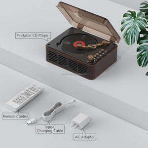Vetek Portable CD <b>Player</b> with Built-in Speakers FM Radio <b>USB</b> Remote Control Wooden Design Home Music <b>Player</b> - Product Image 5
