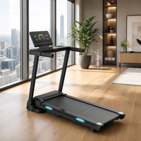 Treadmill Lipat untuk Penggunaan di Rumah Kapasitas Beban 140kg Alas Jalan Kaki dengan Pegangan Tangan Rangka Kokoh Hemat Tempat