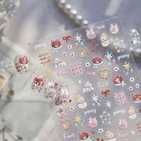 Nouveaux autocollants pour ongles de Noël 2026 personnalisables, décorations d'ongles en strass en forme de flocon de neige, coquille 5D en relief