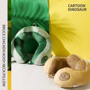 หมอนรองคอรูปตัวยู Yide322 ลายไดโนเสาร์สีเขียว ทำจากโพลีเอสเตอร์ สำหรับผู้ใหญ่ ขนาด 28x26x14 ซม. พกพาสะดวก ใช้ได้ทั้งที่ทำงานและงีบหลับ - Product Image 2