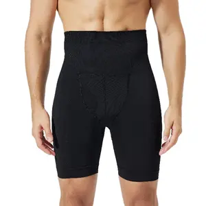 Celana Jogger ramping pinggang tinggi pria, celana dalam Boxer kompresi kontrol perut, celana dalam pembentuk tubuh tanpa kelim