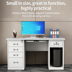 Escritorio de Computadora Moderno de Acero Inoxidable Resistente al Fuego con Cajones, Estación de Trabajo Duradera para Escuela/Oficina - Product Image 1