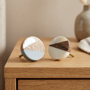 Poignées de tiroir et de porte de placard en bois poli, style moderne classique, avec cloche en verre, design industriel, étanches, pour cuisine et extérieur - Product Image 1