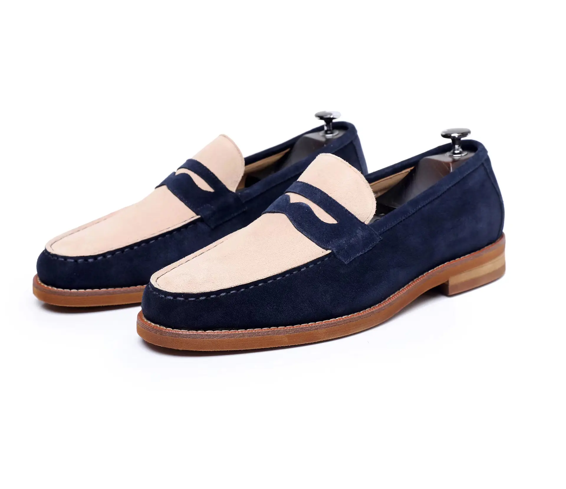 Tendencia de la moda de cuero genuino Zapatos de vestir de piel de vaca oxfords para hombres mocasines zapatos de bloque de trabajo al por mayor fabricante