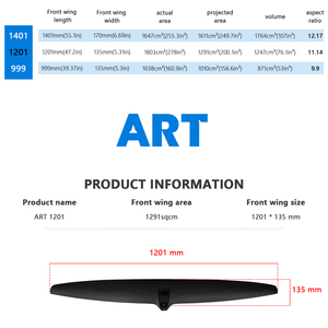 AXIS PRO 1201 Ala delantera con mástil de carbono para SUP, Efoil, Pesca, Tabla de surf electrónica, Deportes acuáticos, Kitesurf, Foil, Hydrofoil - Product Image 2