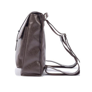Stylish High Quality Custom PU <b>Leather</b> School <b>Laptop</b> <b>Backpack</b> Zipper Closure with Polyester Lining National Style - Product Image 3