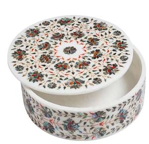 กล่องเก็บเครื่องประดับหินอ่อนสีขาวคุณภาพพรีเมียม พร้อมงานขัดเงา สำหรับตกแต่งบ้าน กล่องเก็บของสวยงาม สำหรับขายส่ง - Product Image 3