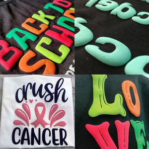Groothandel Warmte Overdracht <span class=keywords><strong>Vinyl</strong></span> Film Vel Htv 3d Foam Puff Belettering Film Vel Voor Kleding Afdrukken Aangepaste Logo
