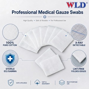 Garza idrofilica bianca antibatterica per <span class=keywords><strong>kit</strong></span> di pronto soccorso, tamponi di garza OEM - Product Image 3