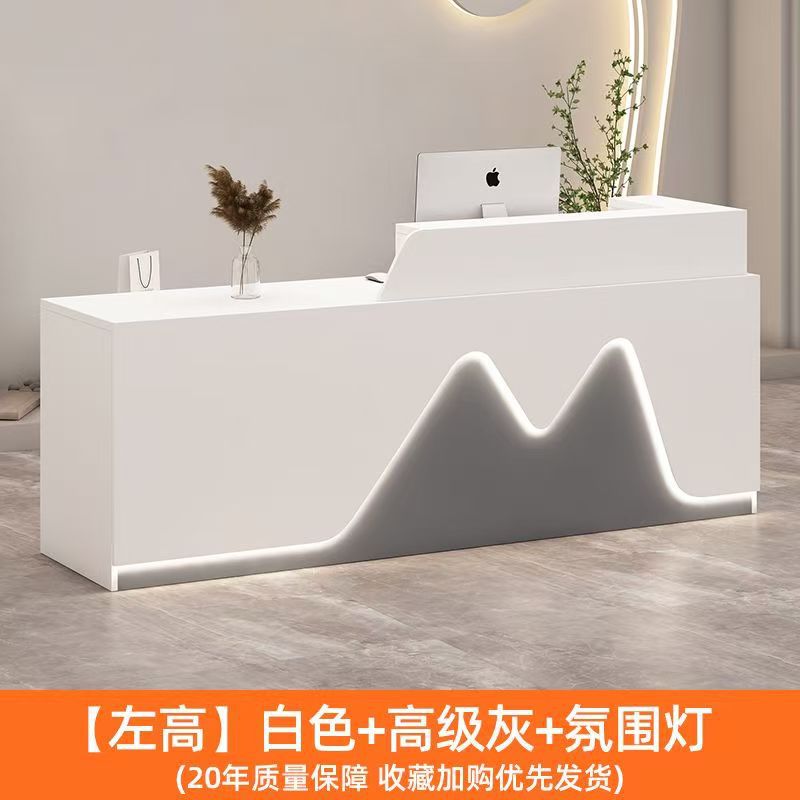 White with sophisticated gray [Left High] Includes ambient lighting